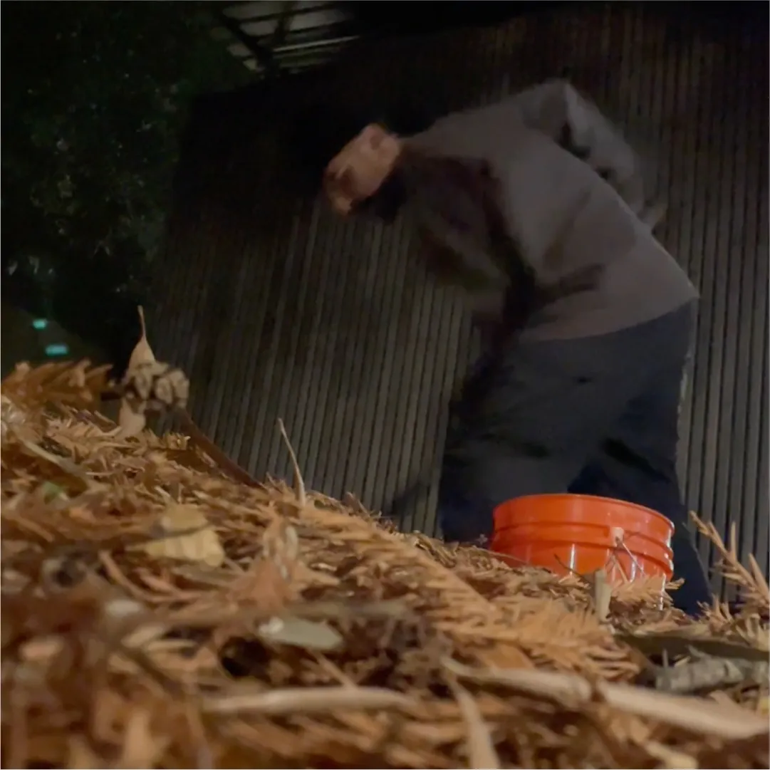 Omar collecting the earth for brick production