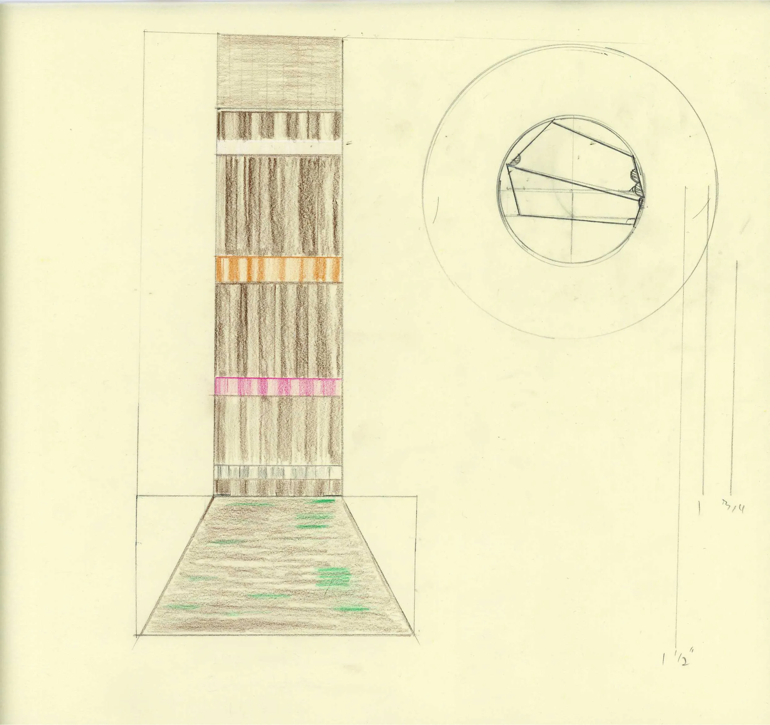 Drawing of earthen sculpture
