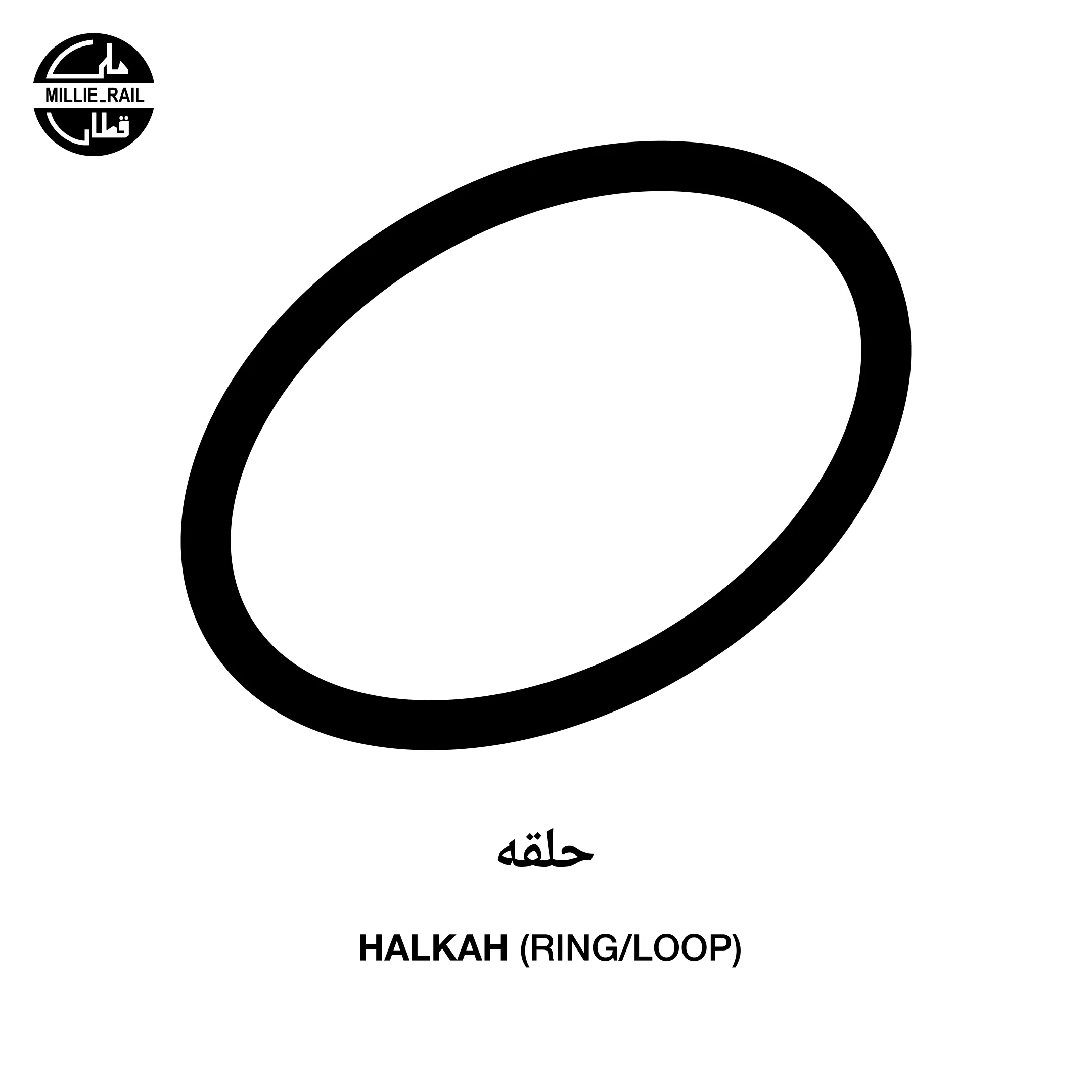 حلقه Halkah/ring graphic; the shape that is the unifying essence of the Afghanistan National Rail.