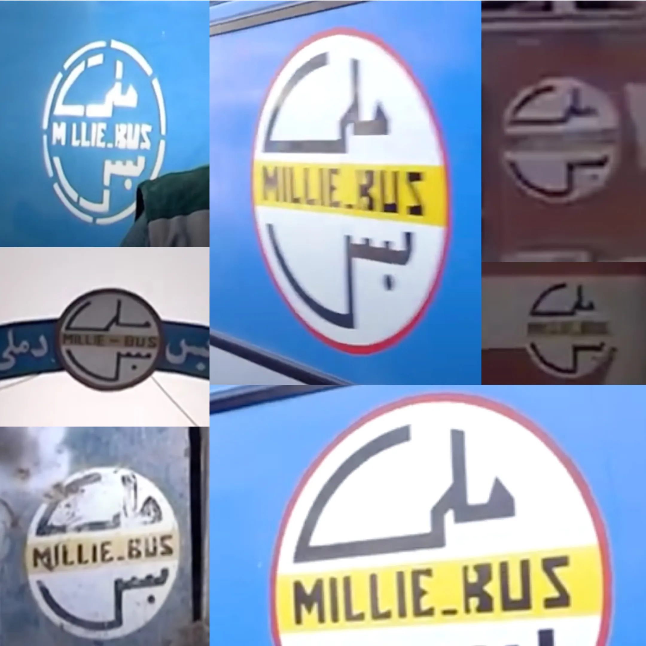 Stills of Millie Bus logos from "Talangar Show About Kabul Bus's 09th February 2015" & "آرزو The Wish" film by Homayun Morowat. https://www.youtube.com/watch?v=bDlEFFVoJbg & https://www.youtube.com/watch?v=LUCz7XIQgmE