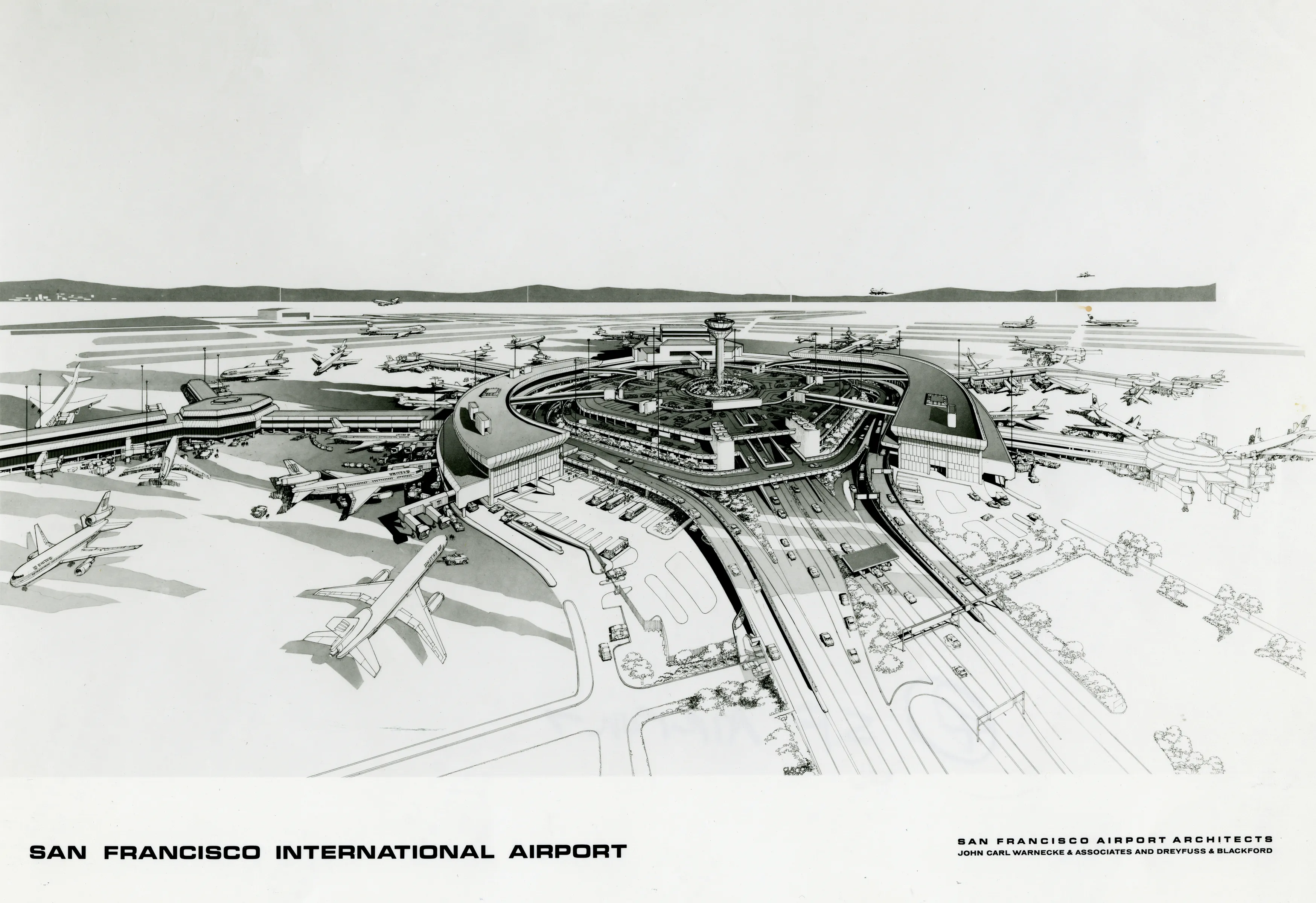 "San Francisco International Airport Master Plan 1966 © Dreyfuss & Blackford"