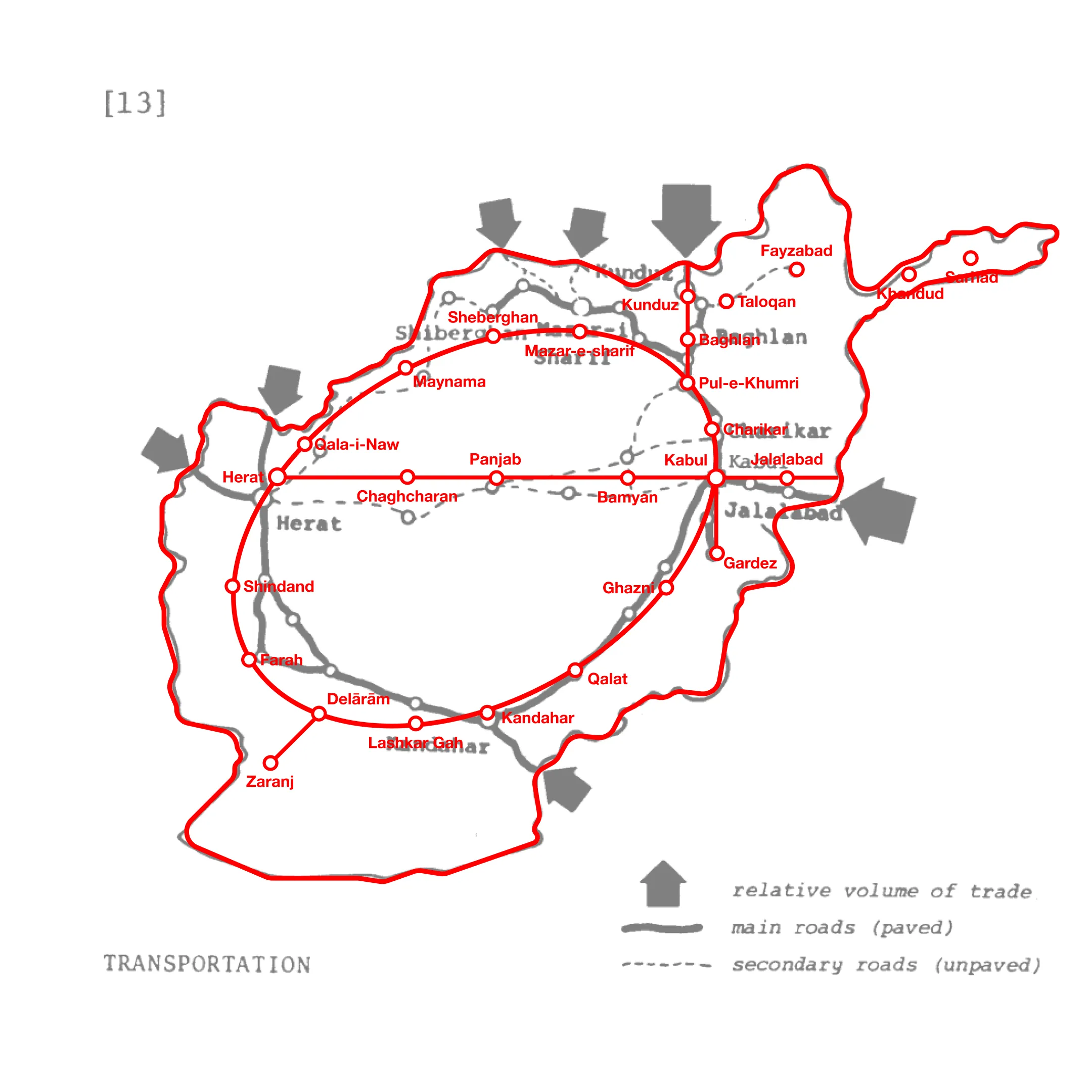 Samizay’s map acted as the framework for the ring rail. An abstracted form of an ellipse connects all major cities surrounding the ring rail.