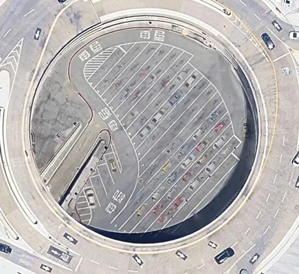 Taxi queue captured by Google Earth since the early 2000's